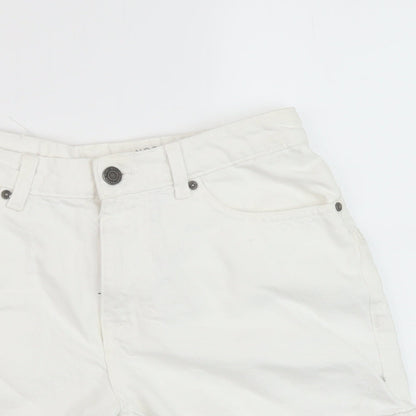 Noisy may Womens White Cotton Mom Shorts Size S L3 in Regular Button