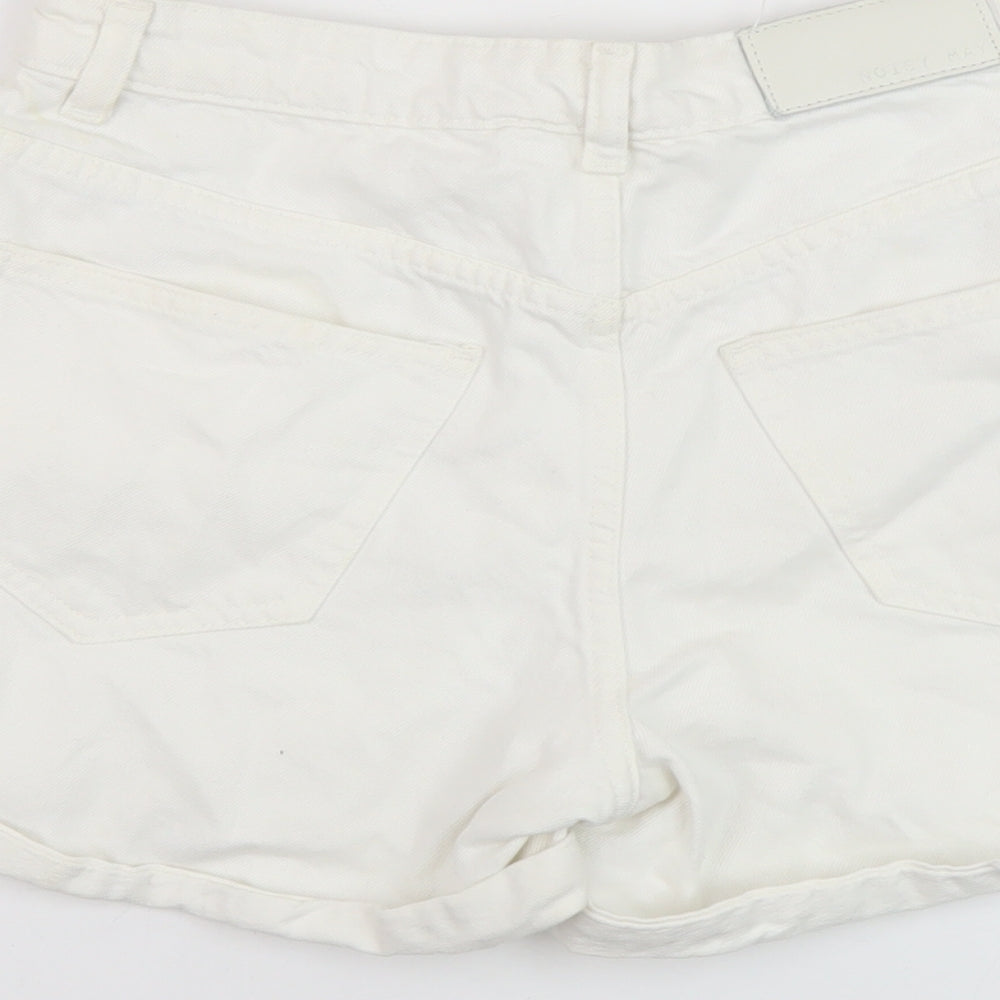 Noisy may Womens White Cotton Mom Shorts Size S L3 in Regular Button