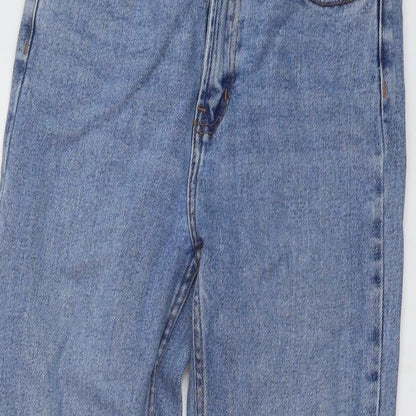 Denim & Co. Womens Blue Cotton Mom Jeans Size 8 L25 in Regular Button