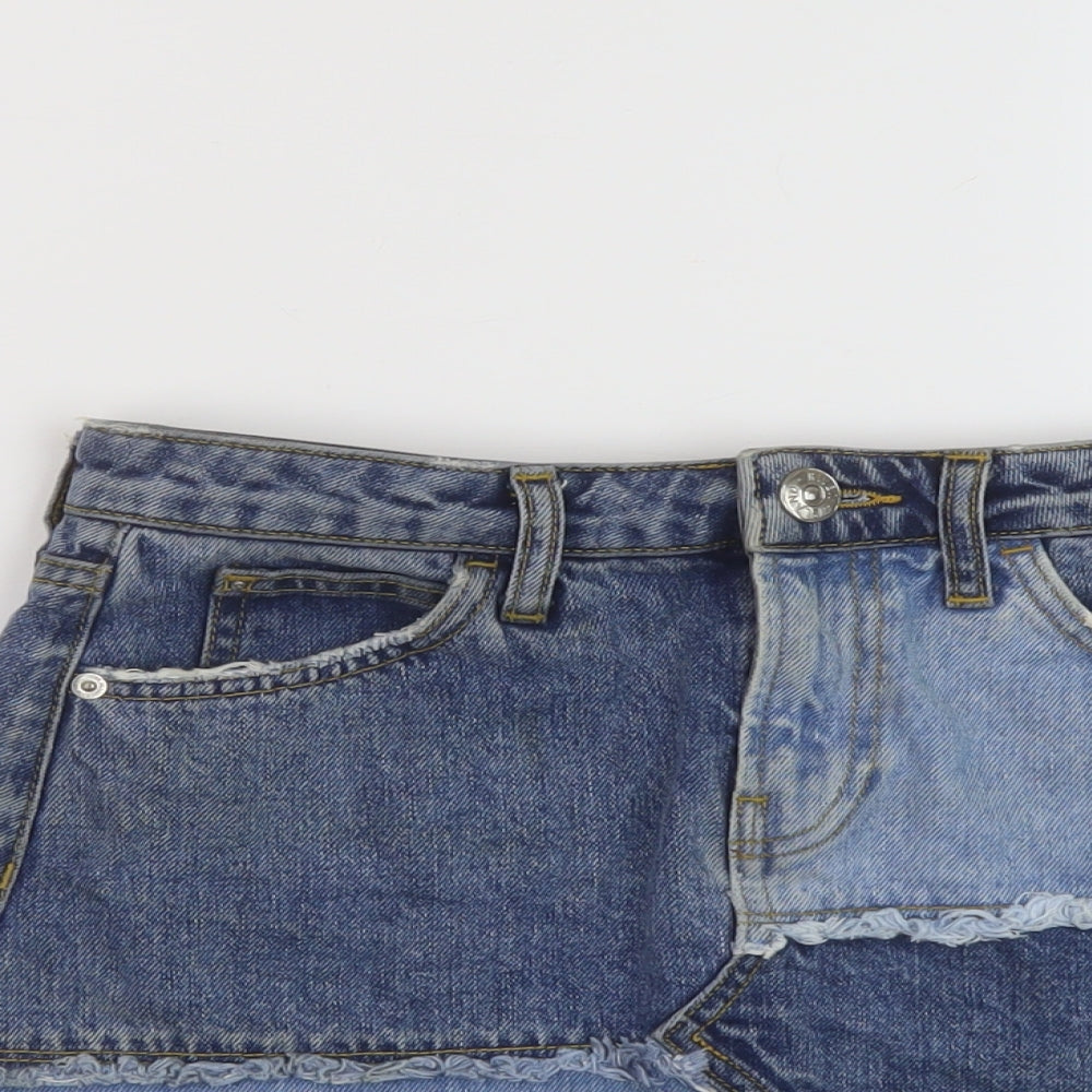 Womens UK Size 8 River Island Mini Denim Skirt