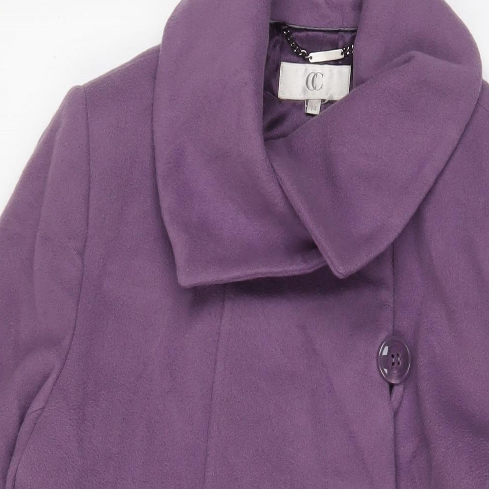 Womens UK Size 14 Cc Purple Overcoat