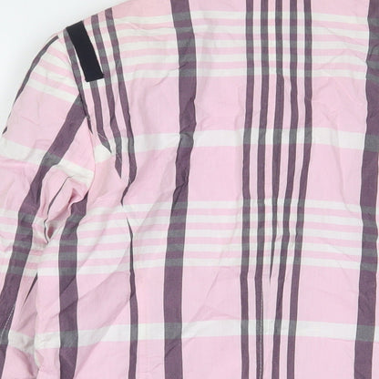 Basler Womens Pink Plaid Cotton Blazer Jacket Size 14