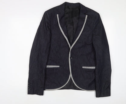 Mens UK Size 38 Topman Regular Blue Suit Jacket