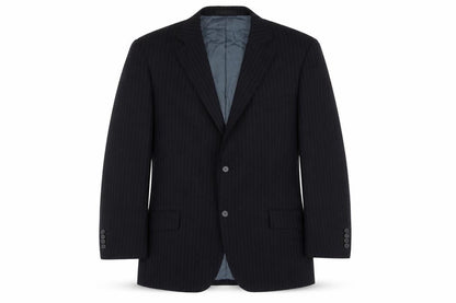 Greenwoods Mens Blue Striped Polyester Jacket Suit Jacket Size 44 Regular