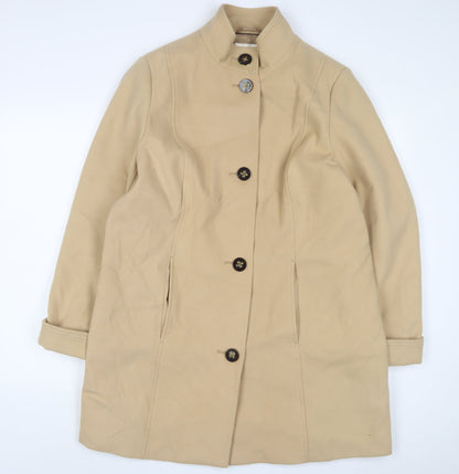 Classic Womens Beige Overcoat Coat Size 20 Buckle