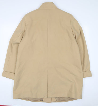 Classic Womens Beige Overcoat Coat Size 20 Buckle