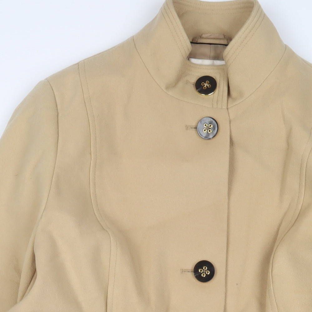 Classic Womens Beige Overcoat Coat Size 20 Buckle