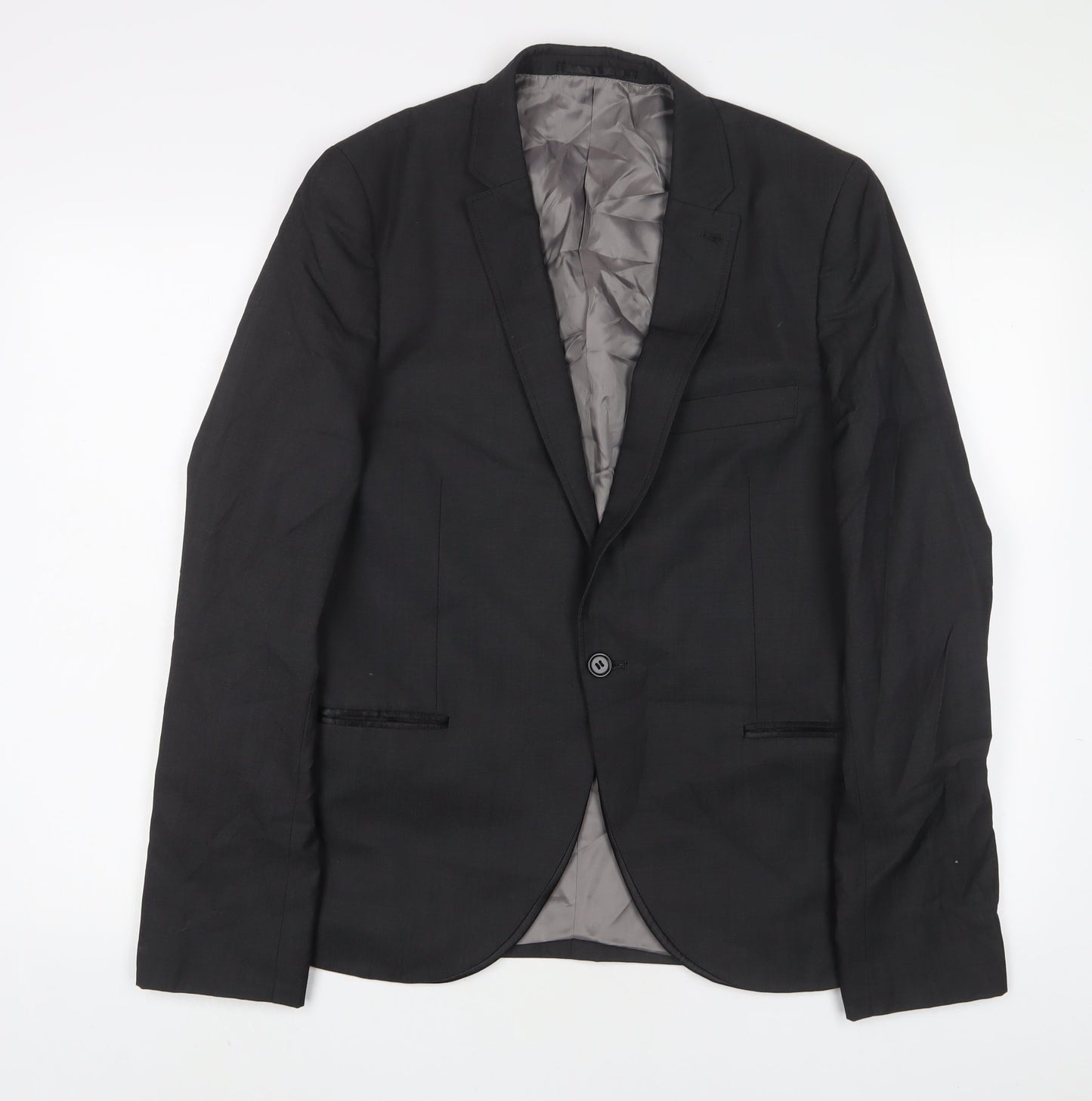 Mens UK Size 40 Topman Regular Grey Suit Jacket