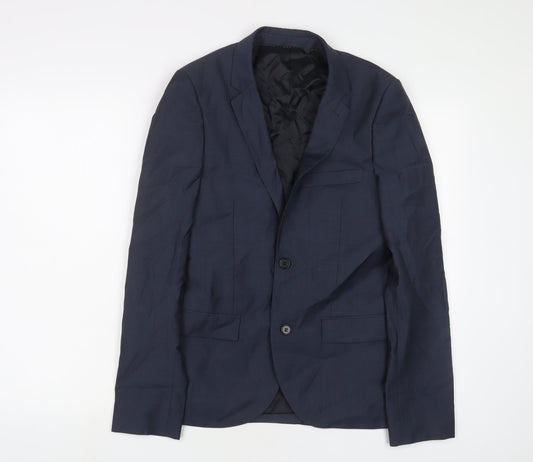 Mens UK Size 34 Topman Regular Blue Suit Jacket