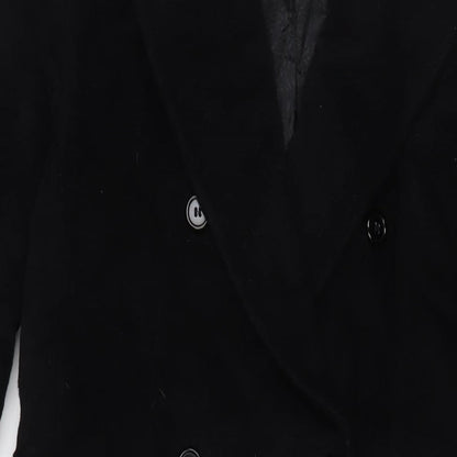 Autograph Womens Black Overcoat Coat Size 14 Button - Zip Pockets