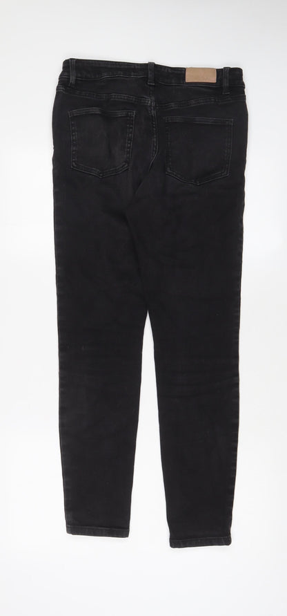 NEXT Womens Black Cotton Skinny Jeans Size 10 L29 in Regular Zip