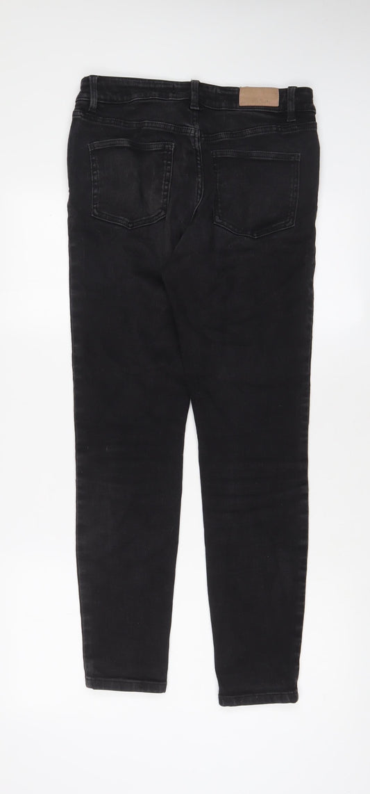 NEXT Womens Black Cotton Skinny Jeans Size 10 L29 in Regular Zip