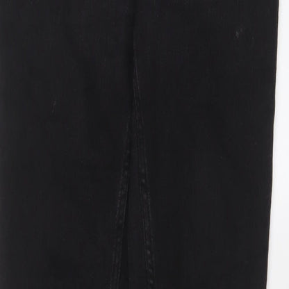 NEXT Womens Black Cotton Skinny Jeans Size 10 L29 in Regular Zip