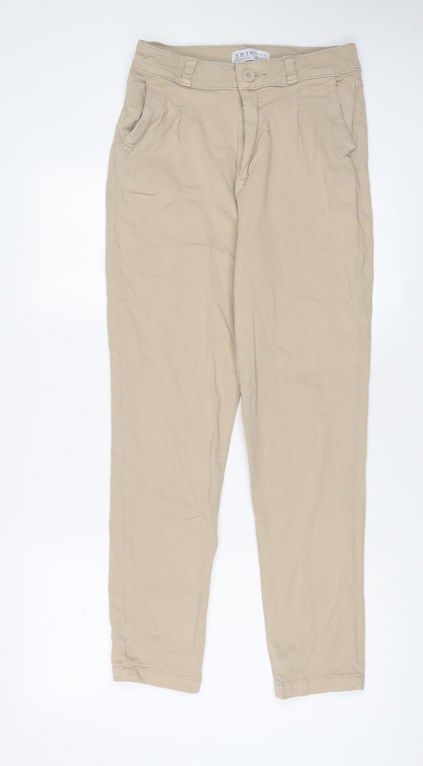 Denim & Co. Womens Beige Cotton Skinny Jeans Size 8 L30 in Regular Zip