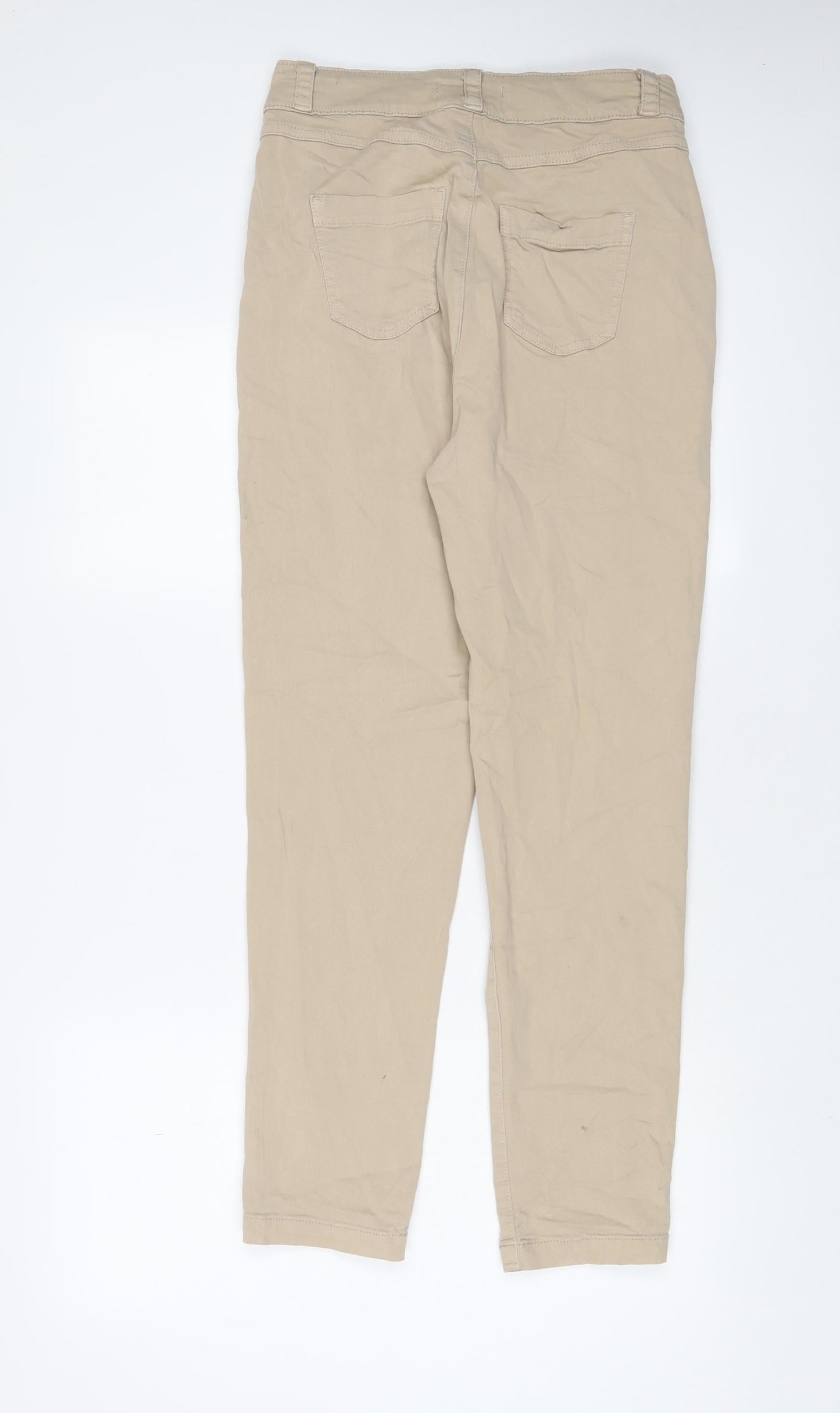 Denim & Co. Womens Beige Cotton Skinny Jeans Size 8 L30 in Regular Zip