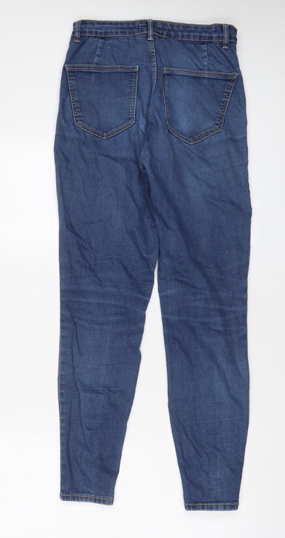 Zara Womens Blue Cotton Skinny Jeans Size 10 L28 in Regular Zip