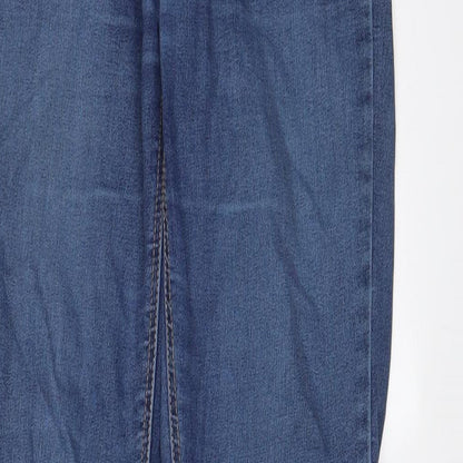 Zara Womens Blue Cotton Skinny Jeans Size 10 L28 in Regular Zip