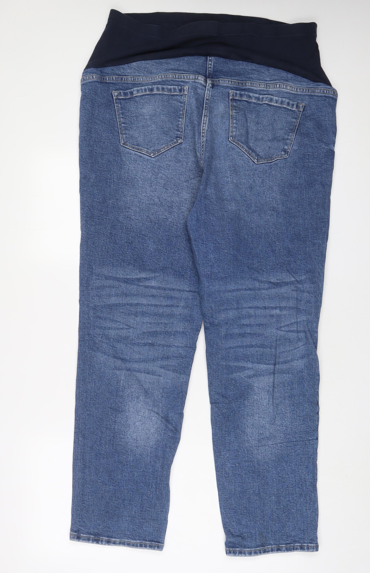 George Womens Blue Cotton Straight Jeans Size 18 L30 in Regular