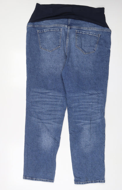 George Womens Blue Cotton Straight Jeans Size 18 L30 in Regular