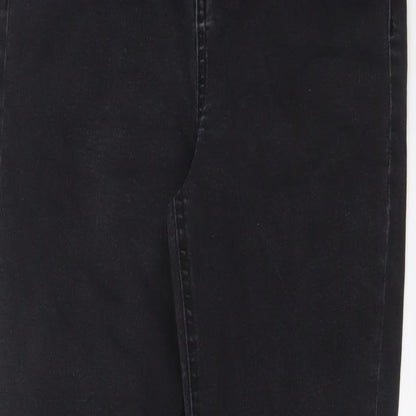 Denim & Co. Womens Grey Cotton Skinny Jeans Size 14 L28 in Regular Zip