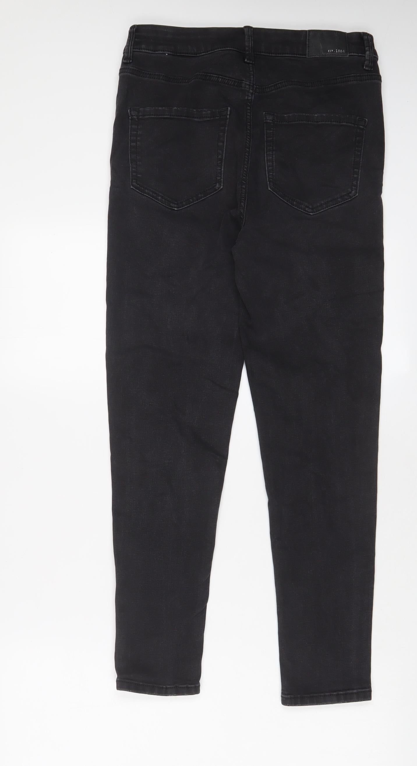 NEXT Womens Grey Cotton Skinny Jeans Size 10 L27 in Regular Zip