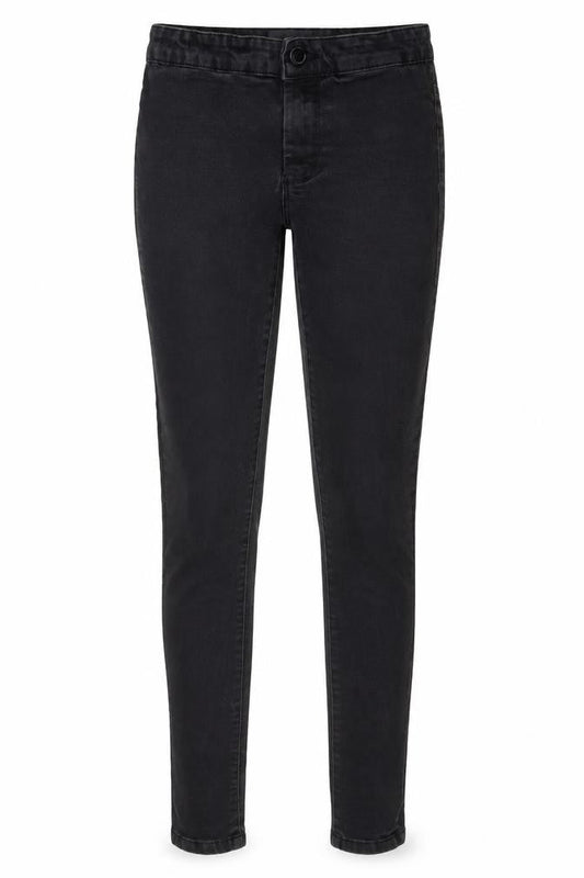 Front view of Denim & Co. women’s grey cotton skinny jeans, size UK 8, 29-inch leg regular zip