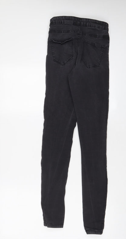 Denim & Co. Womens Grey Cotton Skinny Jeans Size 8 L29 in Regular Zip