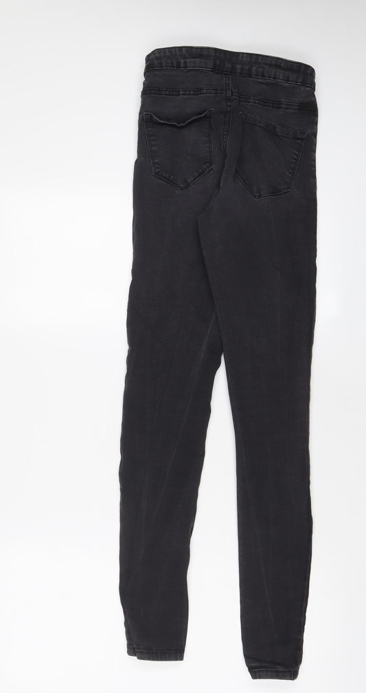 Denim & Co. Womens Grey Cotton Skinny Jeans Size 8 L29 in Regular Zip