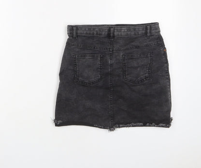 Nutmeg Girls Grey Cotton A-Line Skirt Size 10-11 Years Regular Zip
