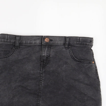 Nutmeg Girls Grey Cotton A-Line Skirt Size 10-11 Years Regular Zip
