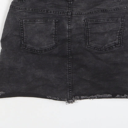 Nutmeg Girls Grey Cotton A-Line Skirt Size 10-11 Years Regular Zip