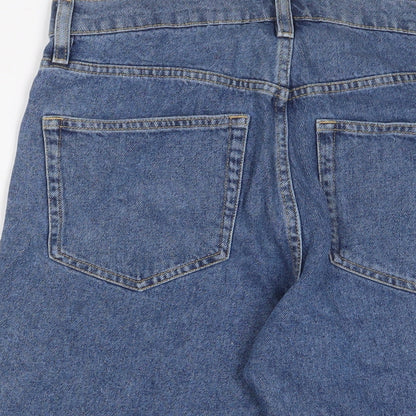 Marks and Spencer Mens Blue Cotton Bermuda Shorts Size 30 in L10 in Regular Zip