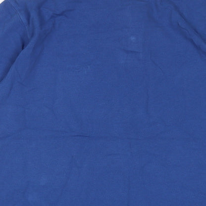 Cotton Traders Mens Blue Cotton Polo Size M Collared Button - Logo, Embroidered