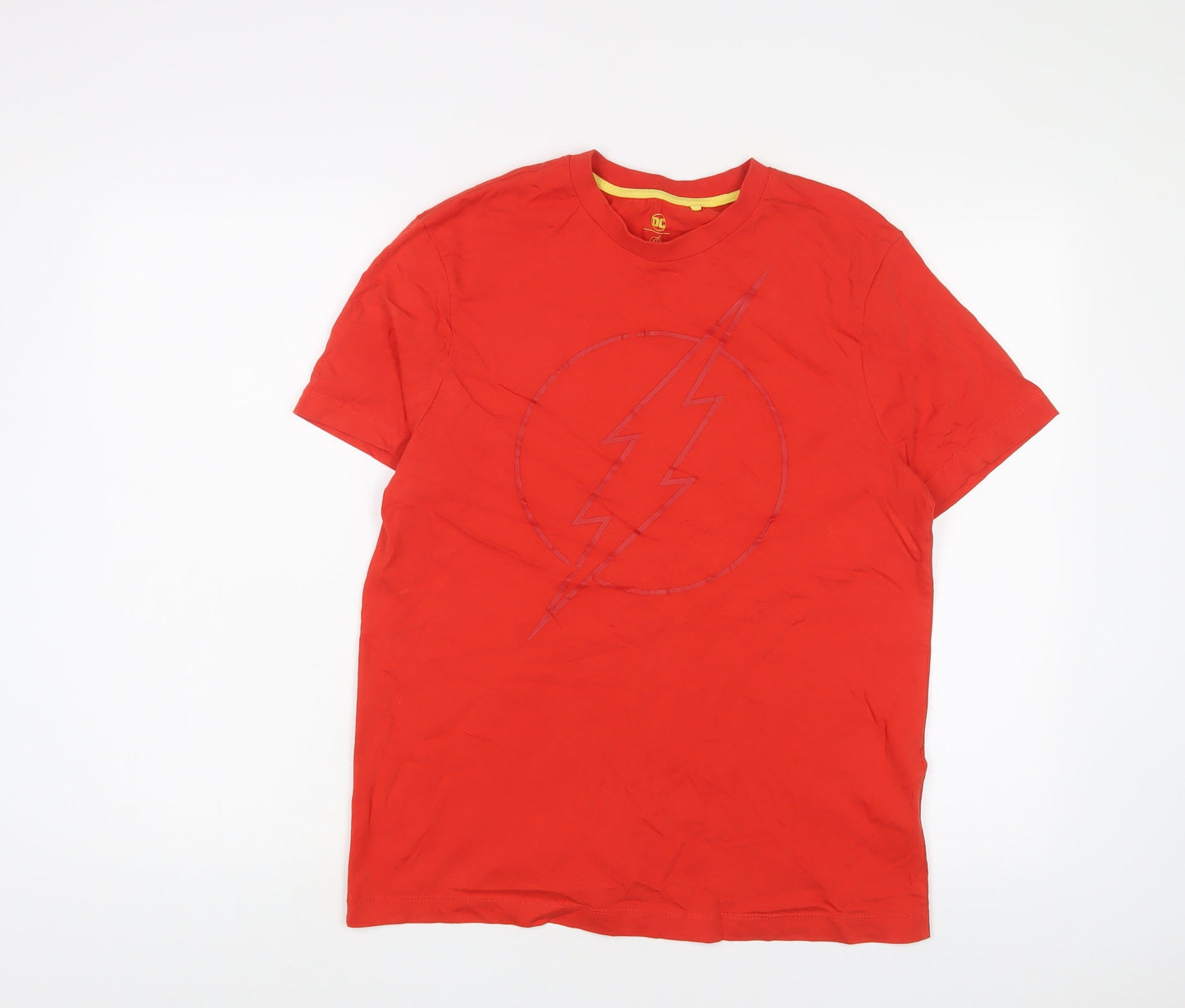 The flash Mens Red Cotton T-Shirt Size L Crew Neck