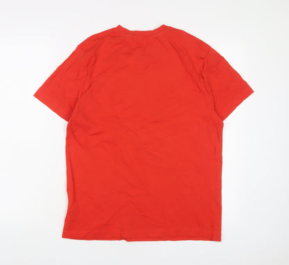 The flash Mens Red Cotton T-Shirt Size L Crew Neck