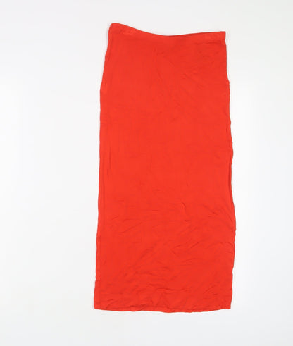 H&M Womens Red Viscose A-Line Skirt Size XS
