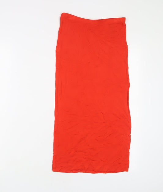 H&M Womens Red Viscose A-Line Skirt Size XS