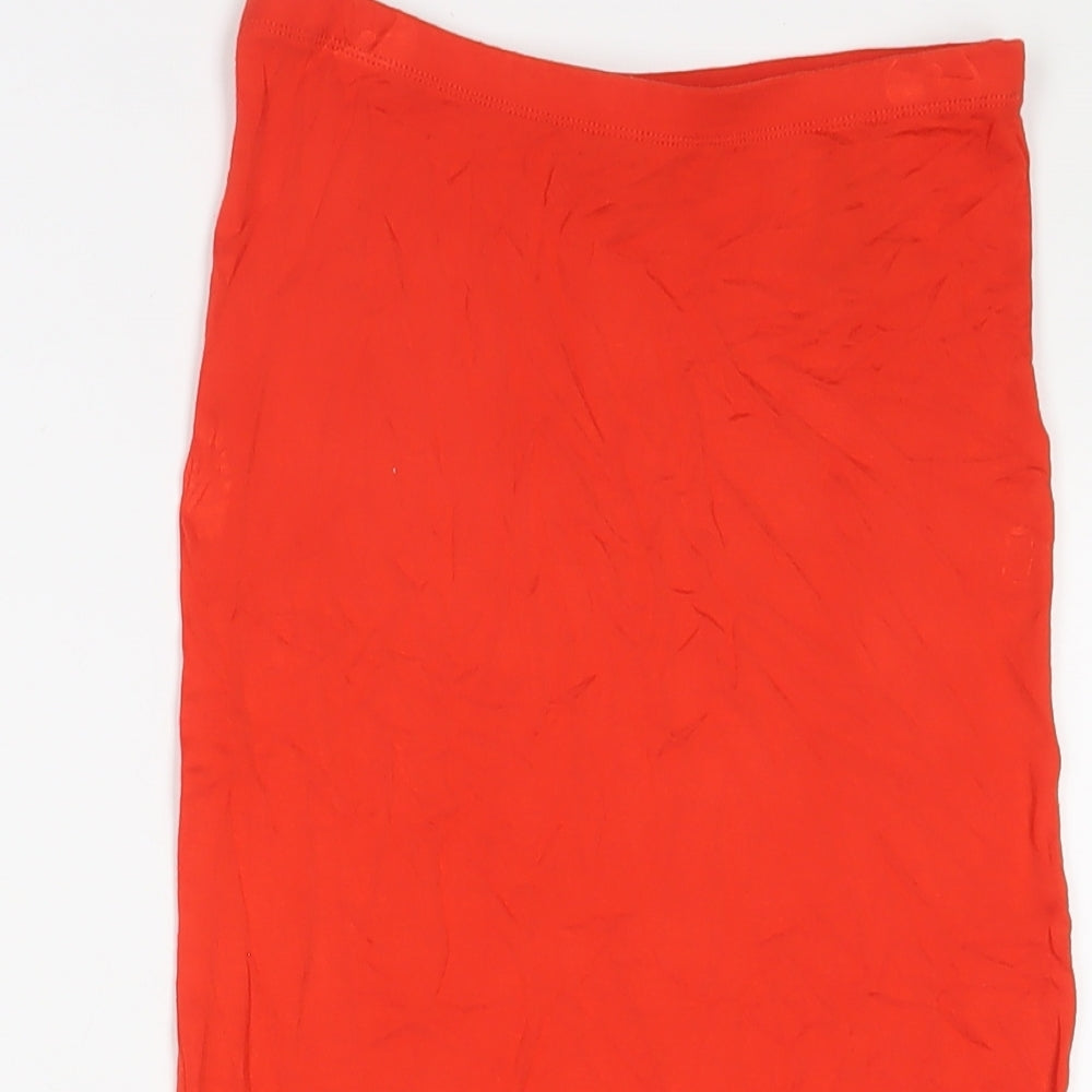H&M Womens Red Viscose A-Line Skirt Size XS