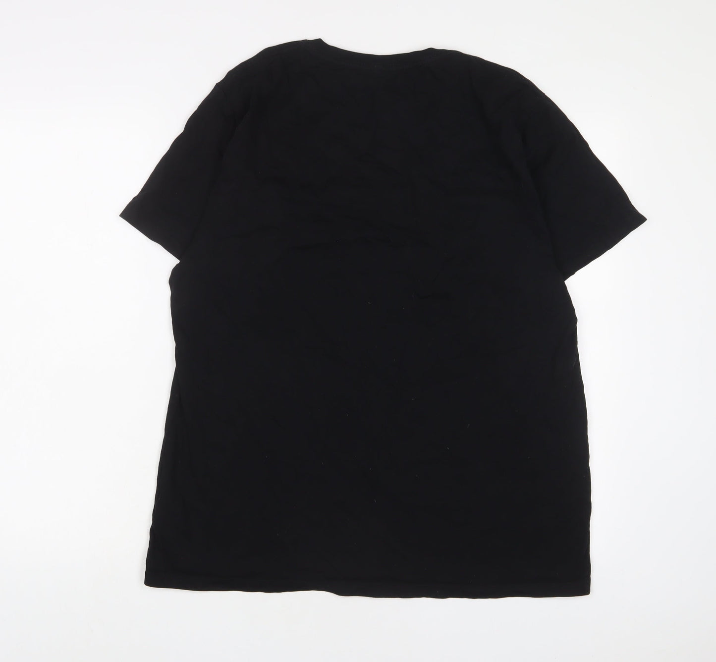 Fairwear Womens Black Cotton Basic T-Shirt Size L Crew Neck - Embroidered