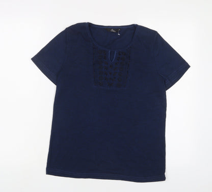 Womens UK Size M Bonmarché Blue Basic T-Shirt