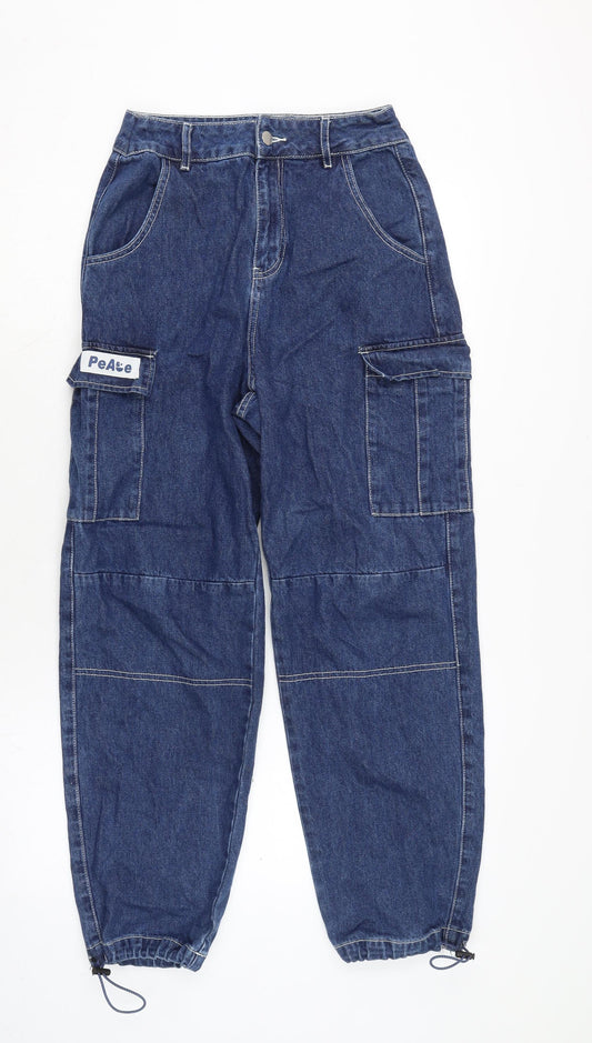 Mens UK Size 26 in PEACEBIRD Regular Fit Tapered Blue Jeans