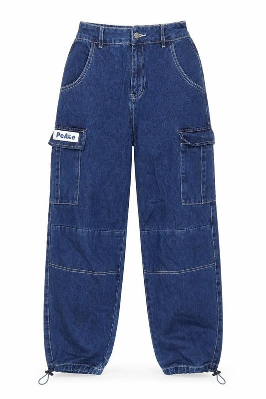 Mens UK Size 26 in PEACEBIRD Regular Fit Tapered Blue Jeans