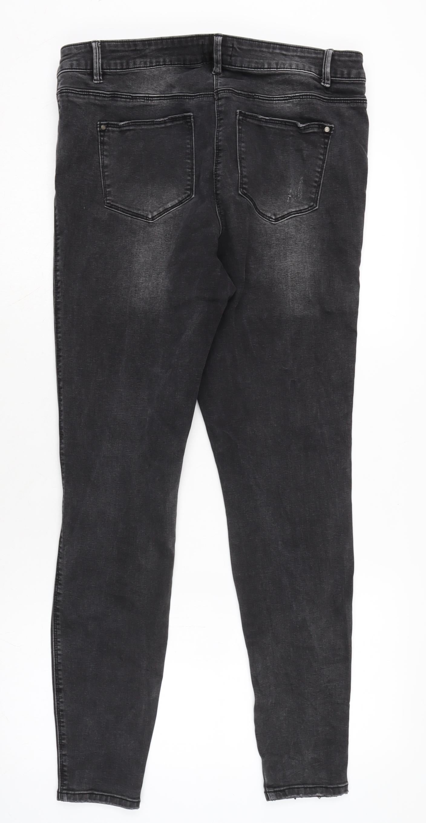 Womens UK Size 18 Denim Regular Fit Tapered Grey Jeans