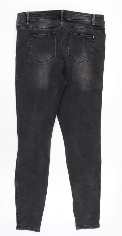 Womens UK Size 18 Denim Regular Fit Tapered Grey Jeans