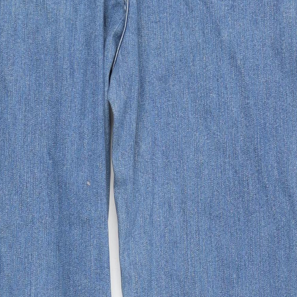 Maurice Abot Womens Blue Cotton Blend Straight Jeans Size 34 in L29 in Regular Zip