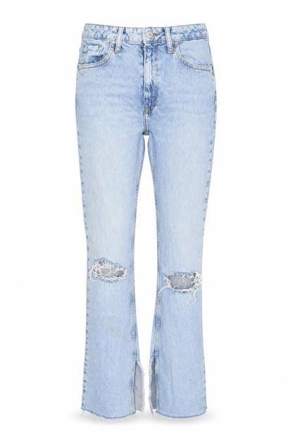 Womens UK Size 10 Zara Regular Fit Bootcut Blue Jeans