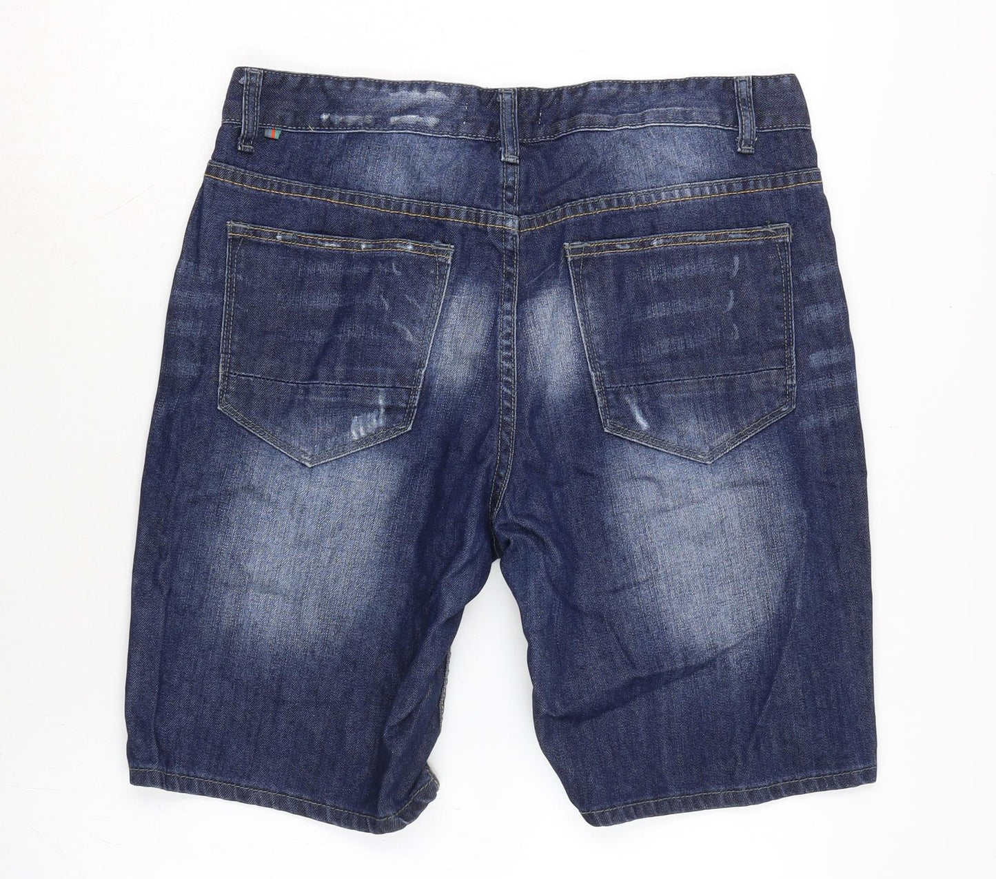 Open Mens Blue Cotton Bermuda Shorts Size 34 in L10 in Regular Zip