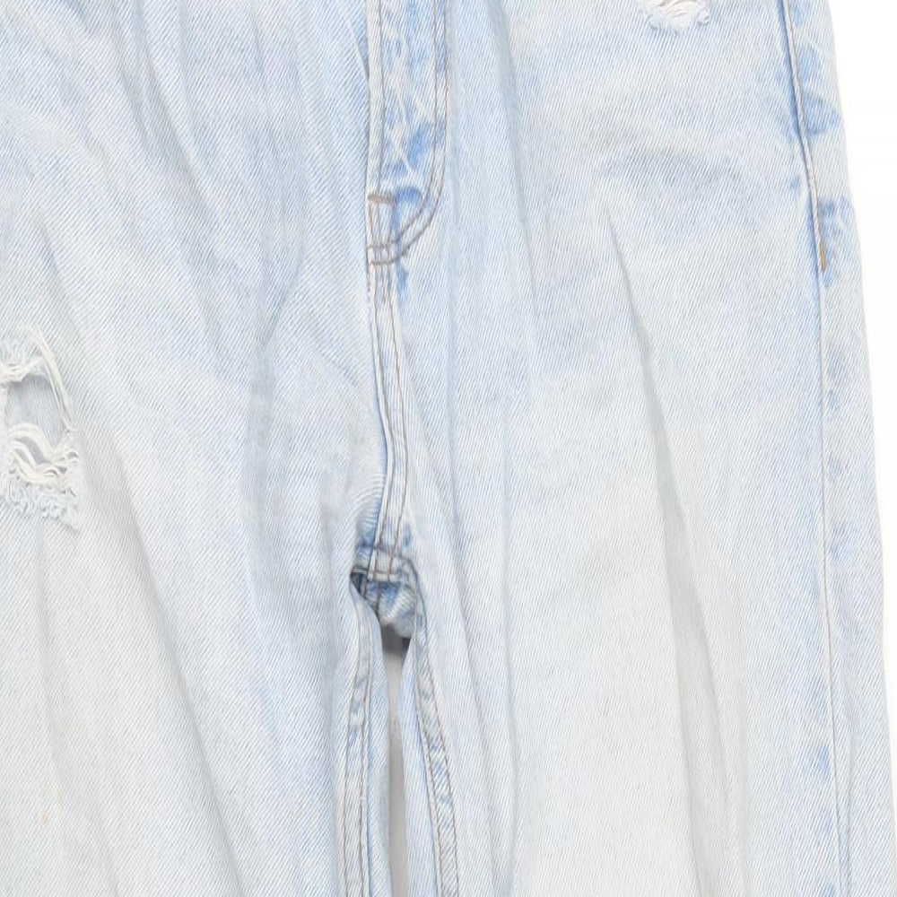 Womens UK Size 6 Berksha Regular Fit Wide-Leg Blue Jeans