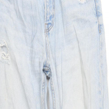 Womens UK Size 6 Berksha Regular Fit Wide-Leg Blue Jeans