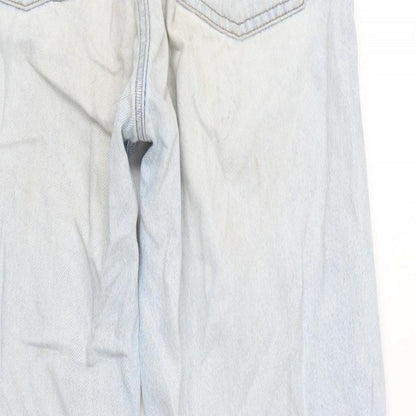 Womens UK Size 6 Berksha Regular Fit Wide-Leg Blue Jeans